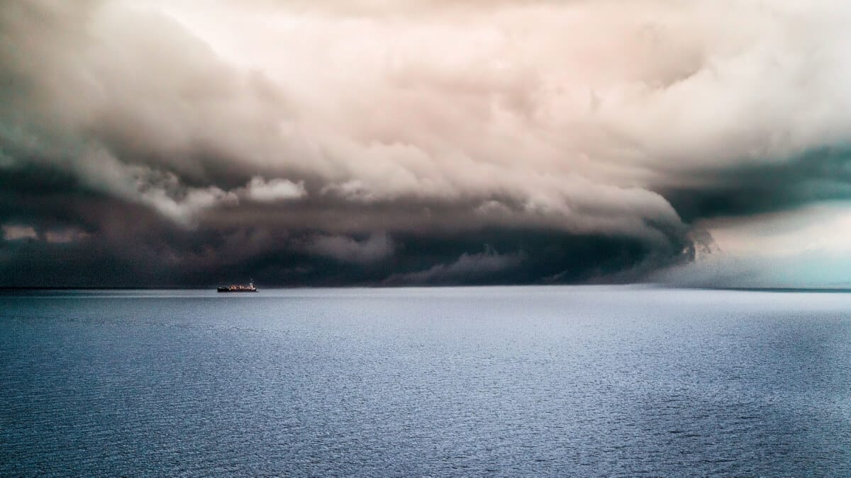 Vädersystem och stormar i Karibien illustration